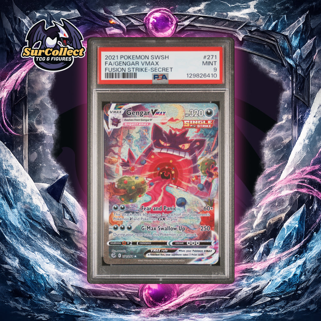 Gengar VMax Fusion Strike PSA 9 - (Idioma Inglés)